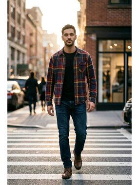 Levis Multicolor Plaid Flannel Button-Up Shirt (SKU#1166)